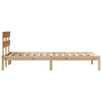 Bettgestell mit Kopfteil Braun 75 x 190 cm Massivholz Kiefer