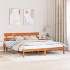 Bettgestell mit Kopfteil Braun 180 x 200 cm Massivholz Kiefer