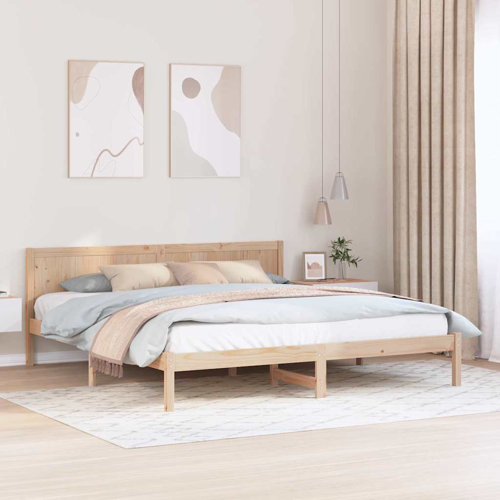 Bettgestell Braun 200 x 200 cm Massivholz Kiefer