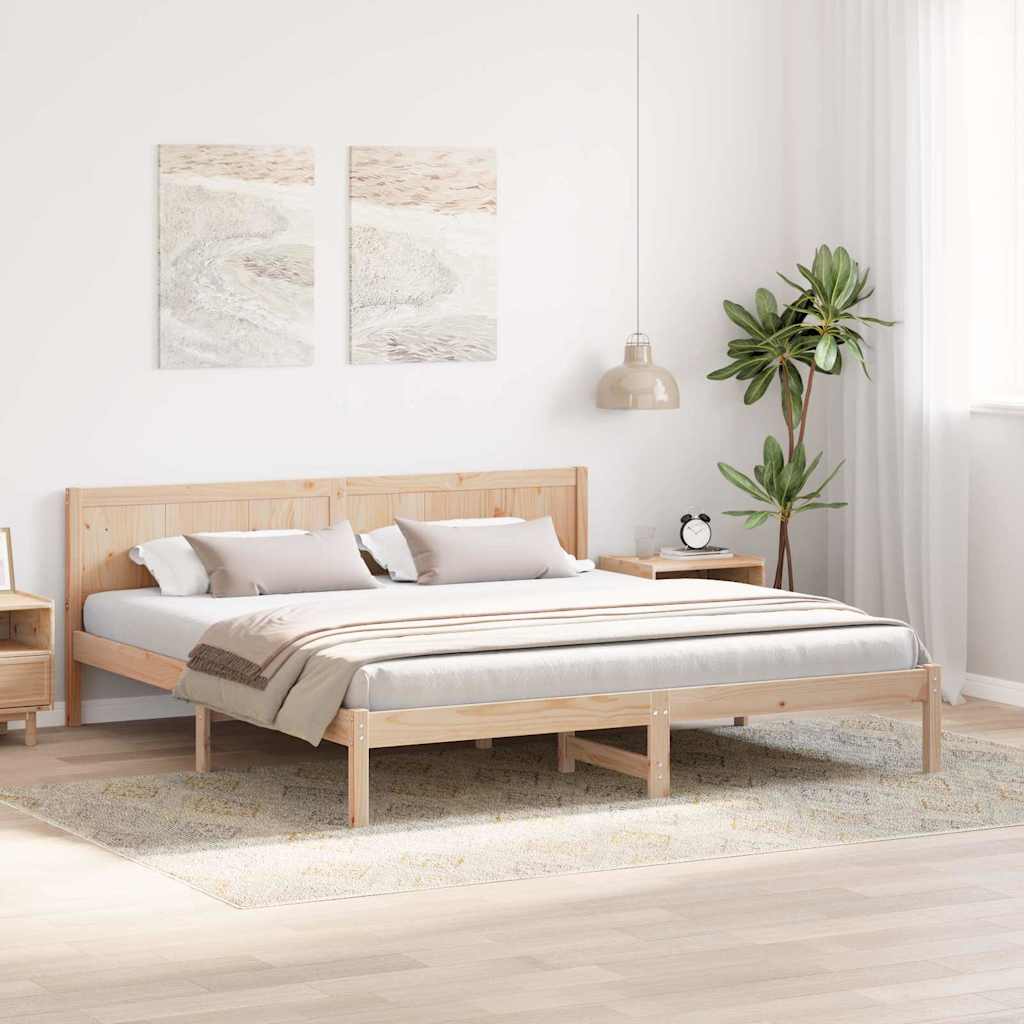 Bettgestell Braun 200 x 200 cm Massivholz Kiefer