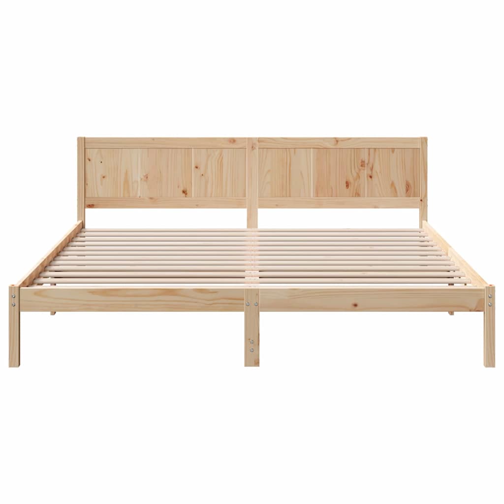 Bettgestell Braun 200 x 200 cm Massivholz Kiefer