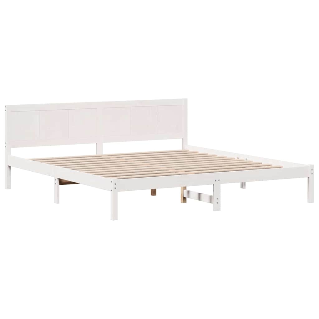 Bettgestell Weiß 200 x 200 cm Massivholz Kiefer