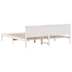 Bettgestell Weiß 200 x 200 cm Massivholz Kiefer