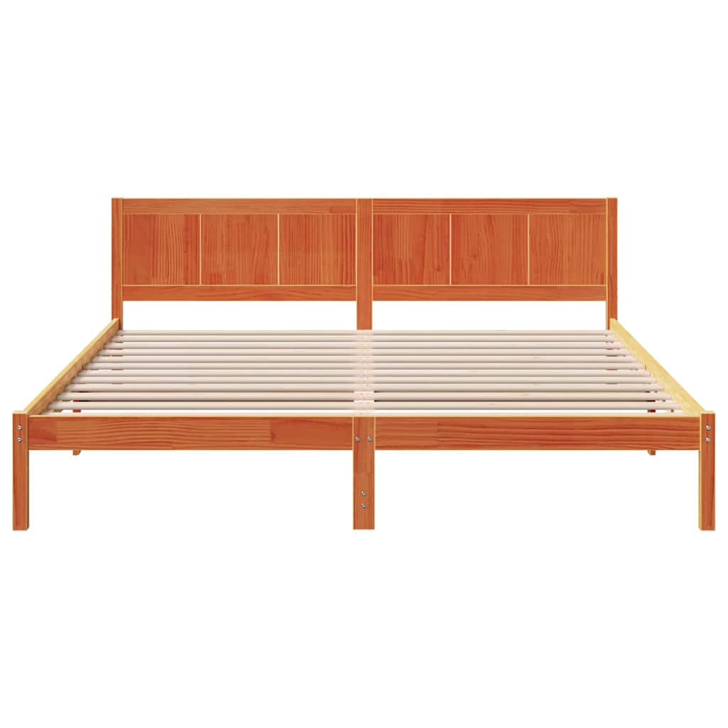 Bettgestell Braun 200 x 200 cm Massivholz Kiefer