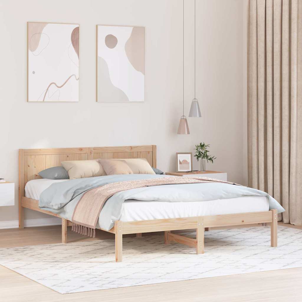 Bettgestell Braun 160 x 200 cm Massivholz Kiefer