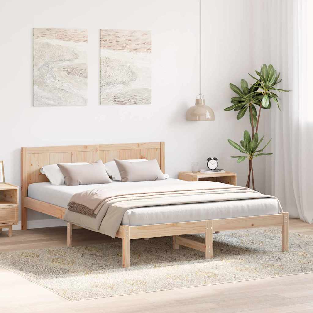 Bettgestell Braun 160 x 200 cm Massivholz Kiefer