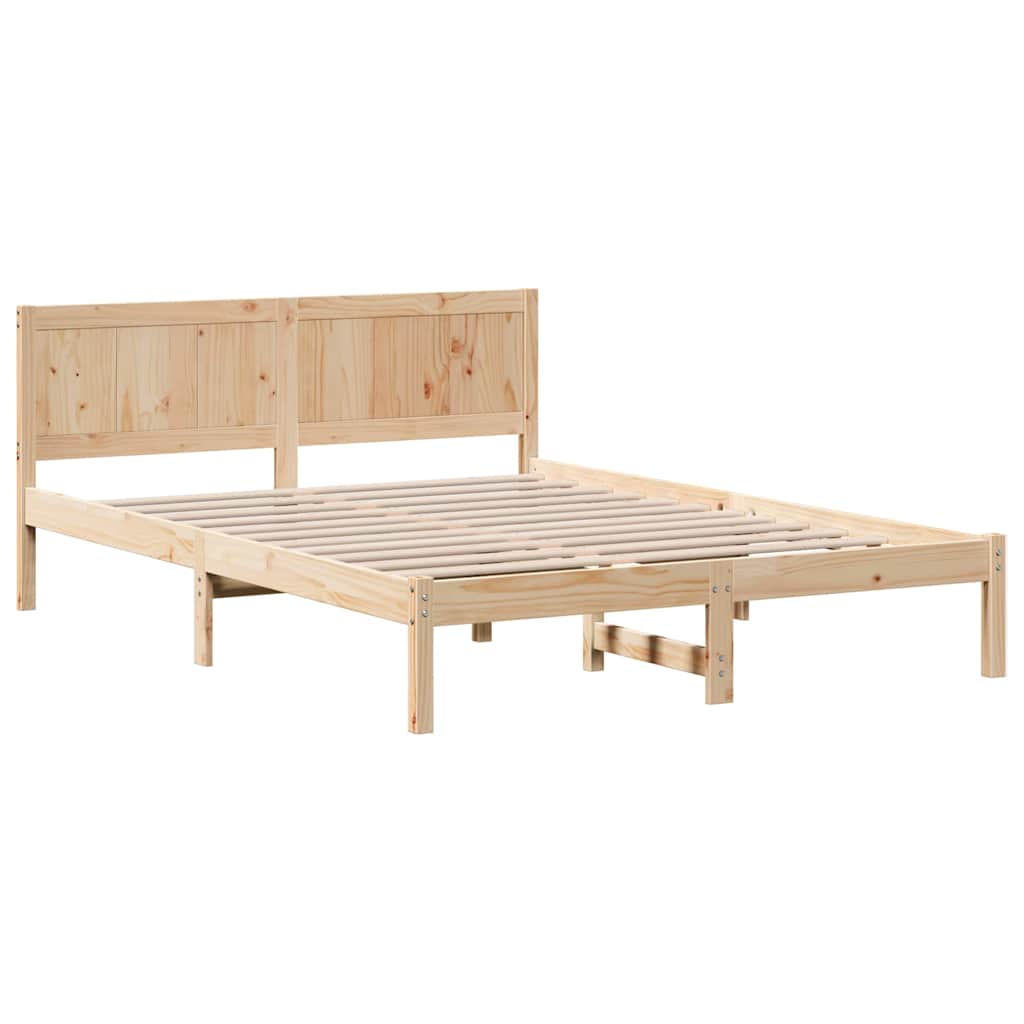 Bettgestell Braun 160 x 200 cm Massivholz Kiefer