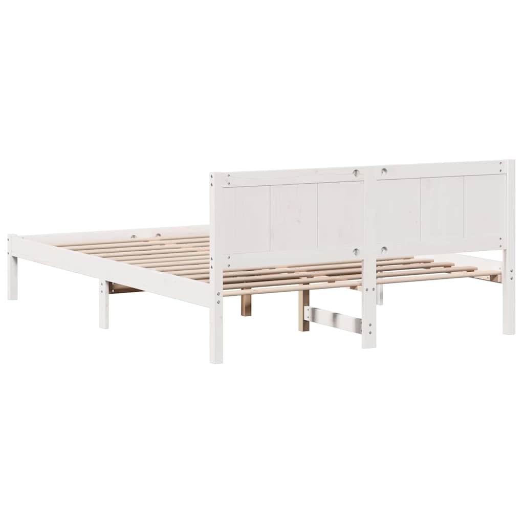 Bettgestell Weiß 160 x 200 cm Massivholz Kiefer