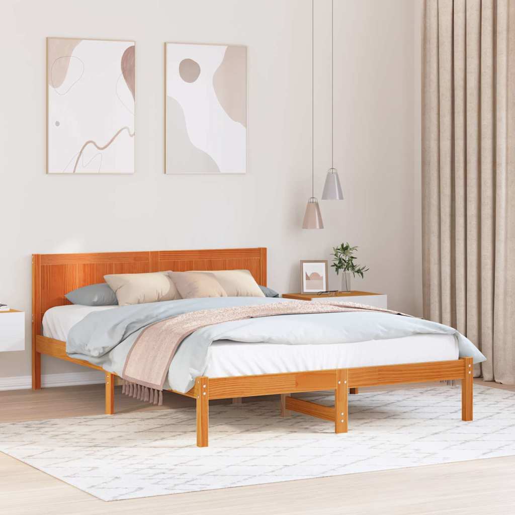 Bettgestell Braun 140 x 200 cm Massivholz Kiefer