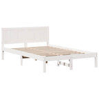 Bettgestell Weiß 135 x 190 cm Massivholz Kiefer
