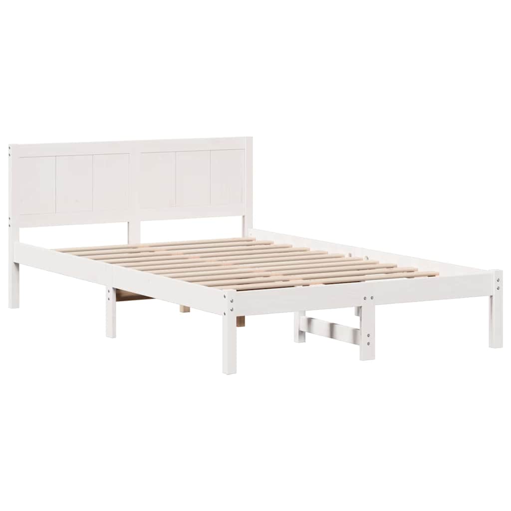 Bettgestell Weiß 135 x 190 cm Massivholz Kiefer