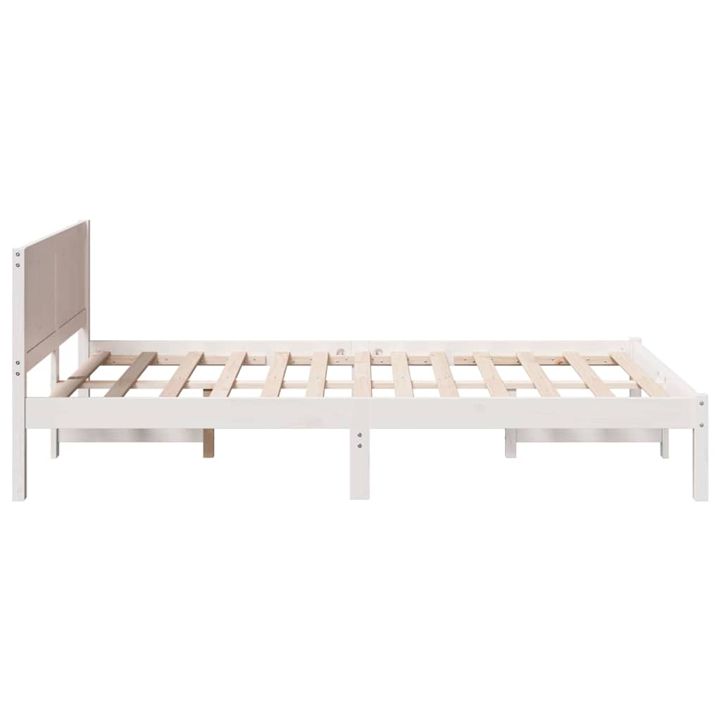 Bettgestell Weiß 135 x 190 cm Massivholz Kiefer