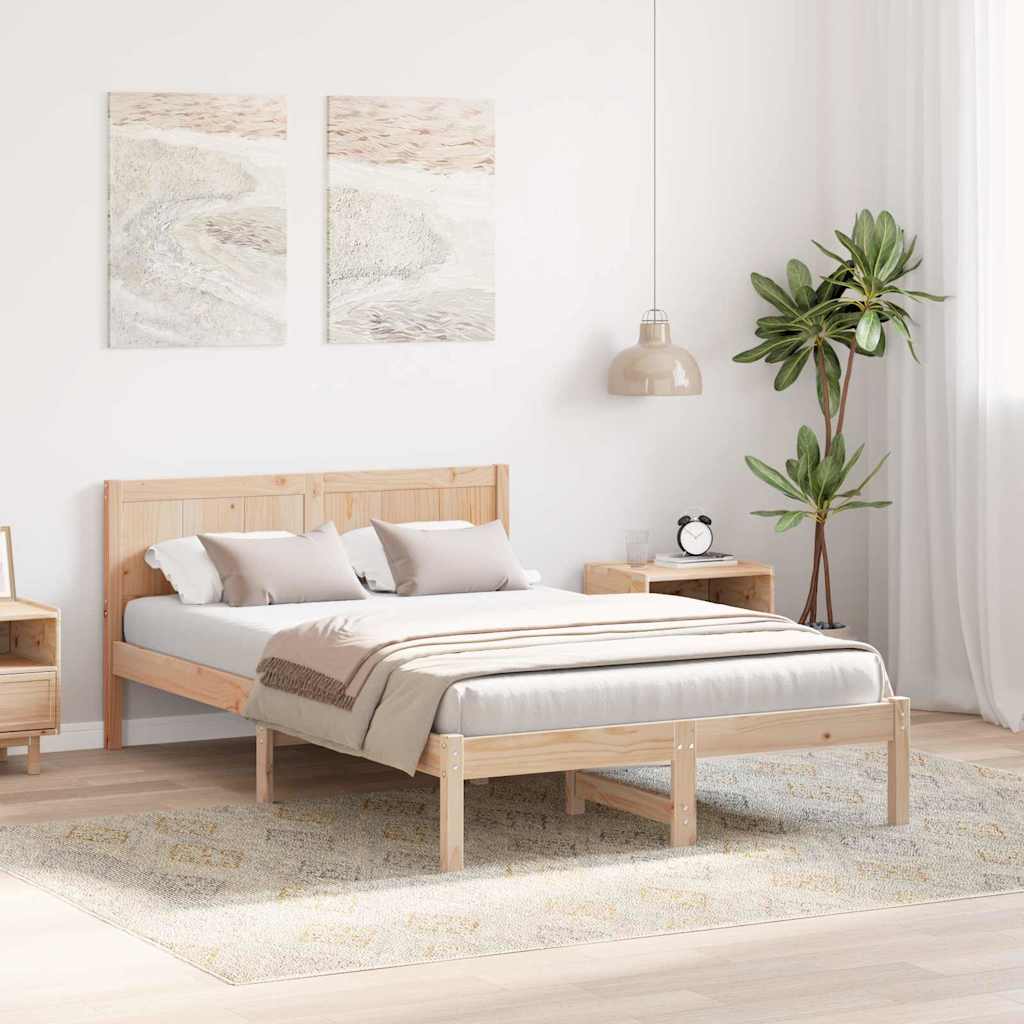 Bettgestell Braun 120 x 190 cm Massivholz Kiefer