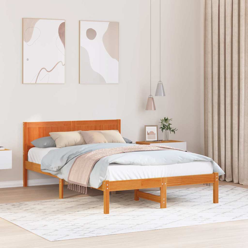 Bettgestell Braun 120 x 190 cm Massivholz Kiefer
