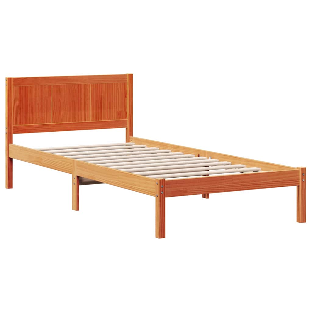 Bettgestell Braun 75 x 190 cm Massivholz Kiefer