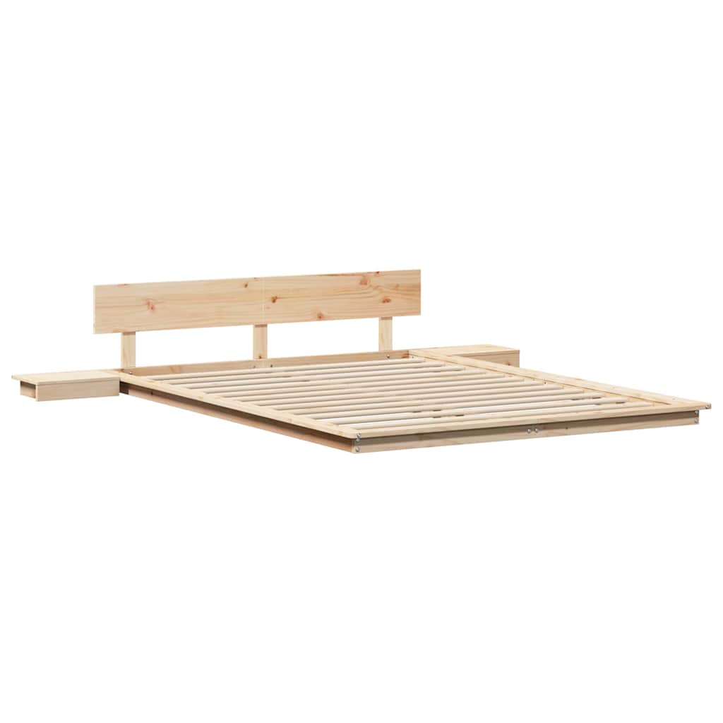 Bettgestell mit Kopfteil mit Speicher Braun 160 x 200 cm Holz