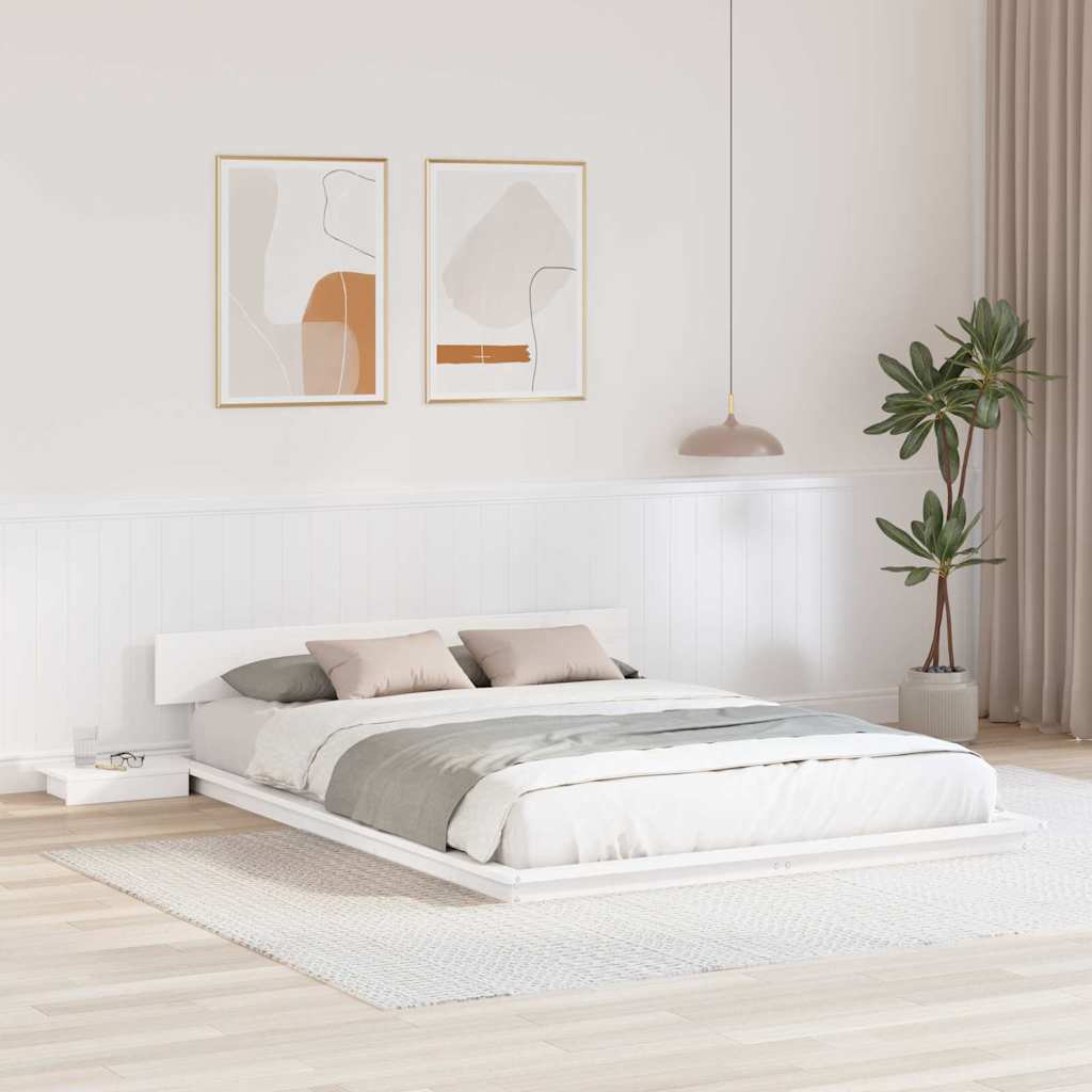 Bettgestell Weiß 140 x 200 cm Holz
