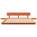 Bettgestell mit Kopfteil mit Speicher Braun 140 x 200 cm Holz