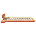 Bettgestell mit Kopfteil mit Speicher Braun 140 x 200 cm Holz