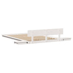 Bettgestell mit Kopfteil mit Speicher Braun 135 x 190 cm Holz