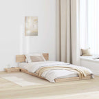 Bettgestell mit Kopfteil mit Speicher Braun 90 x 200 cm Holz