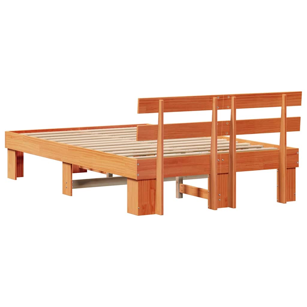 Bettrahmen Wachsbraun 120 x 200 cm Massives Kiefernholz