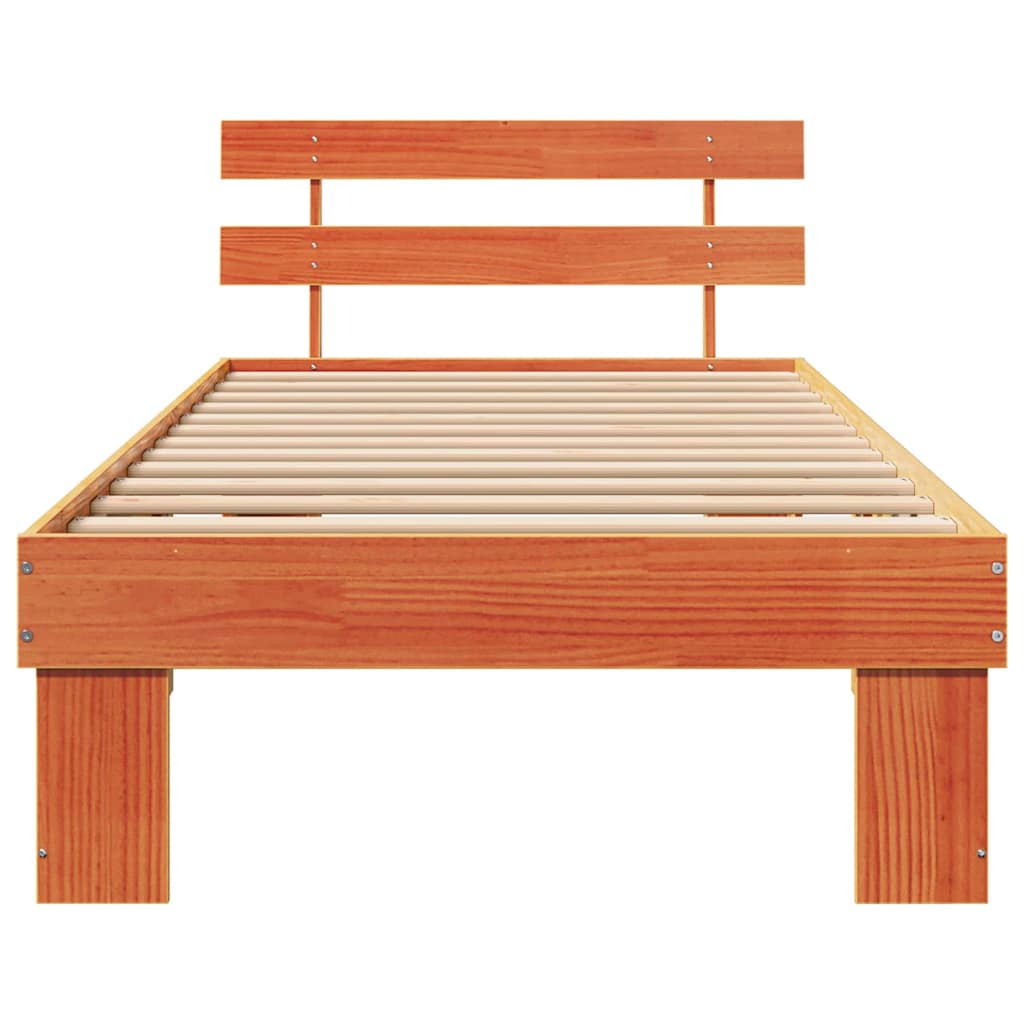 Bettrahmen Wachsbraun 80 x 200 cm Massives Kiefernholz