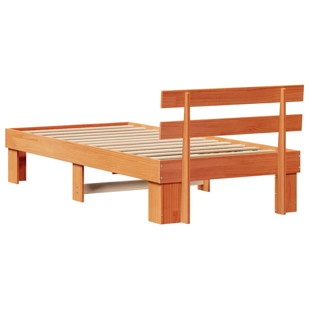Bettrahmen Wachsbraun 90 x 190 cm Massives Kiefernholz
