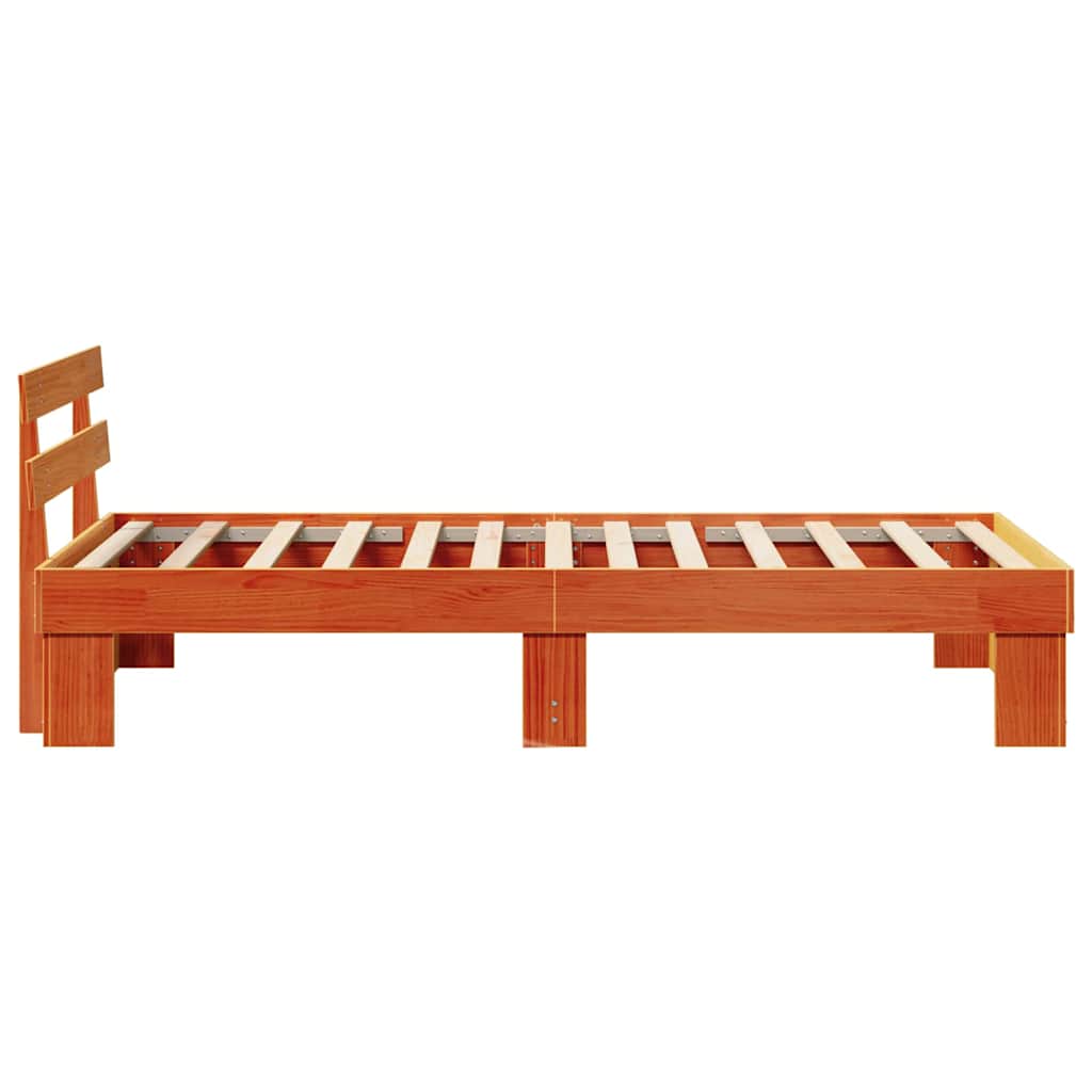 Bettrahmen Wachsbraun 75 x 190 cm Massives Kiefernholz