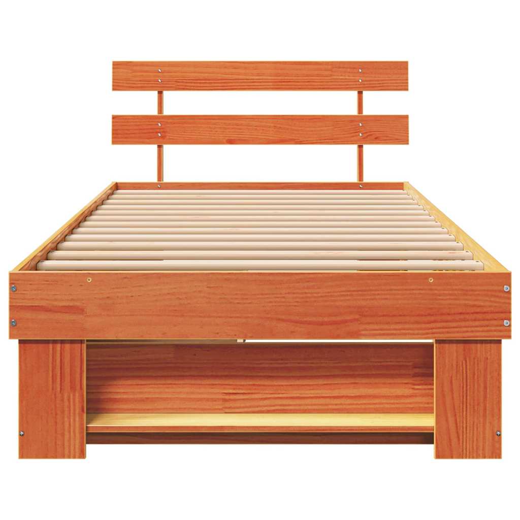 Bettrahmen Wachsbraun 80 x 200 cm Massives Kiefernholz