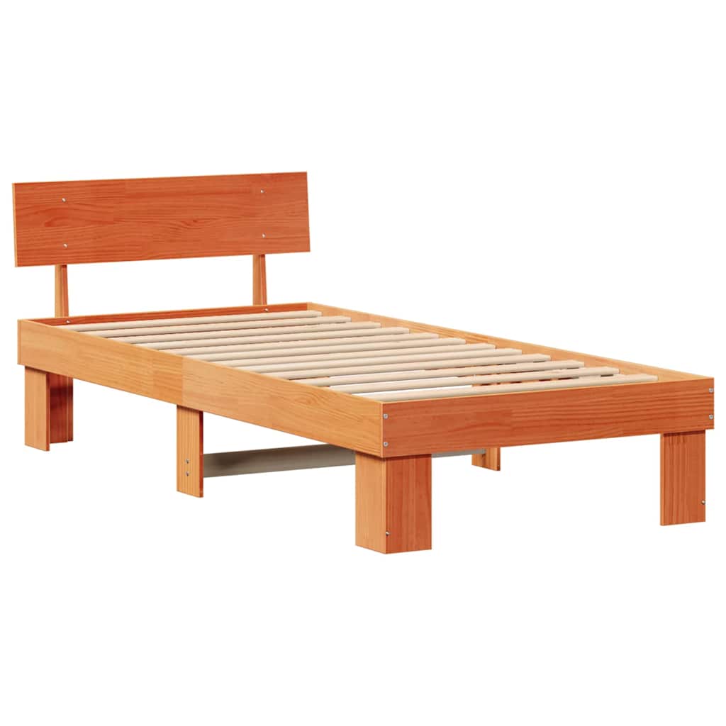 Bettrahmen Wachsbraun 75 x 190 cm Massives Kiefernholz