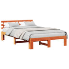 Bettrahmen Wachsbraun 135 x 190 cm Massives Kiefernholz