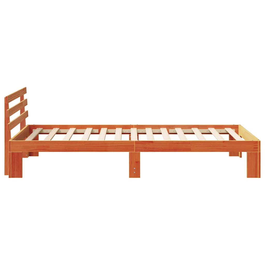 Bettrahmen Wachsbraun 90 x 190 cm Massives Kiefernholz