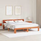 Bettrahmen Wachsbraun 200 x 200 cm Massives Kiefernholz