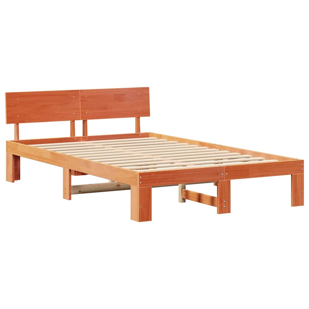 Bettrahmen Wachsbraun 120 x 190 cm Massives Kiefernholz