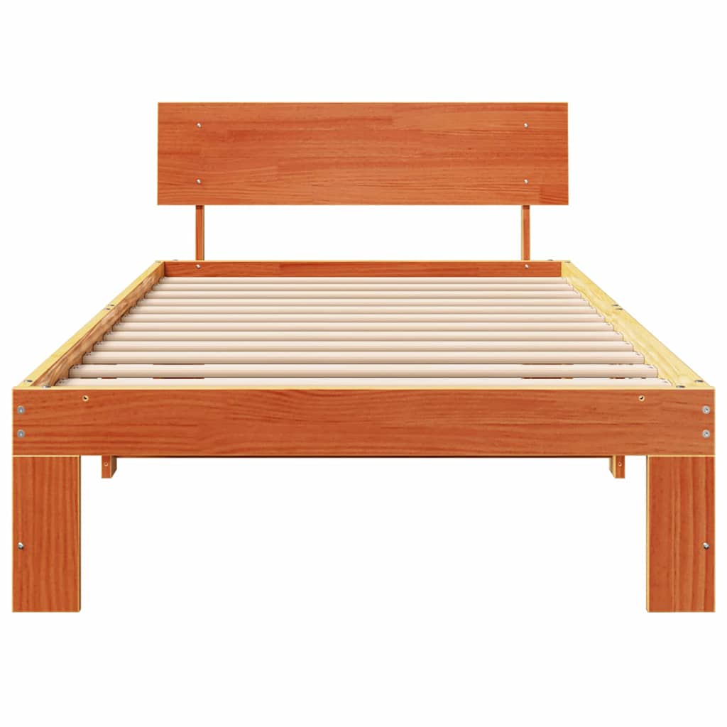 Bettrahmen Wachsbraun 90 x 190 cm Massives Kiefernholz
