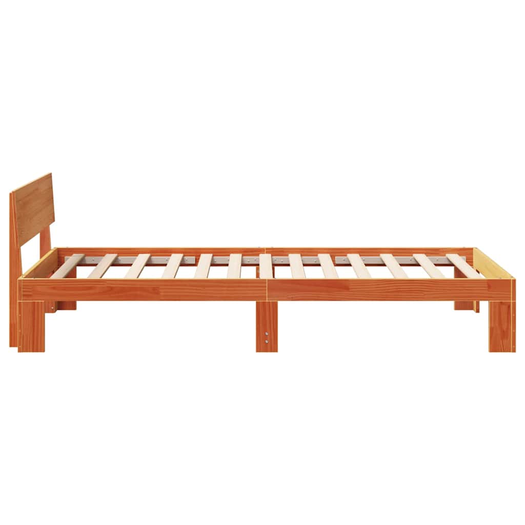 Bettrahmen Wachsbraun 90 x 190 cm Massives Kiefernholz