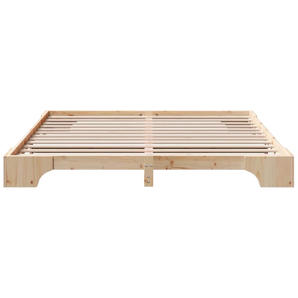 Bettrahmen Natur 200 x 200 cm Massives Kiefernholz