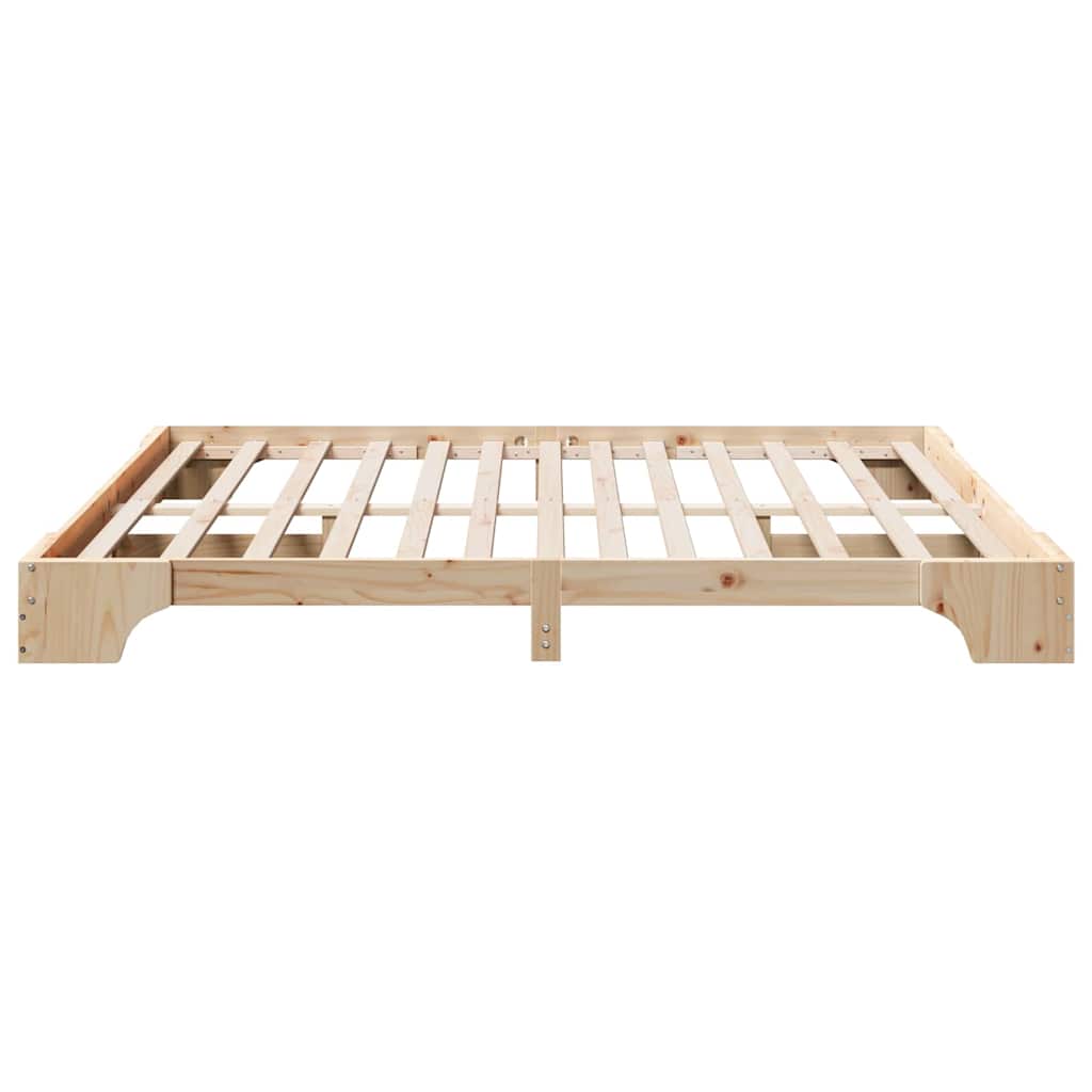 Bettrahmen Natur 200 x 200 cm Massives Kiefernholz
