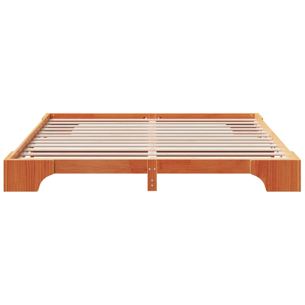Bettrahmen Wachsbraun 200 x 200 cm Massives Kiefernholz