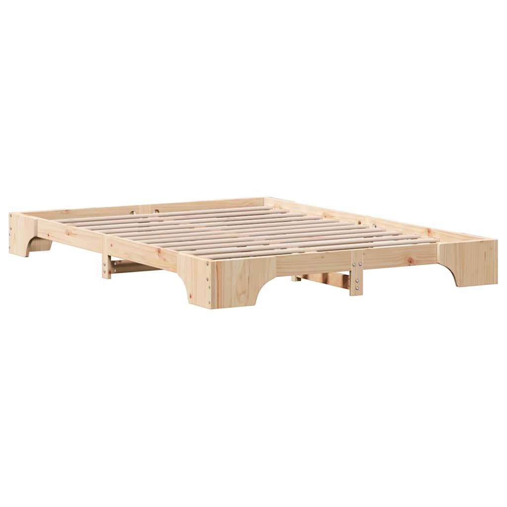 Bettrahmen Natur 150 x 200 cm Massives Kiefernholz