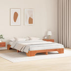 Bettrahmen Wachsbraun 150 x 200 cm Massives Kiefernholz