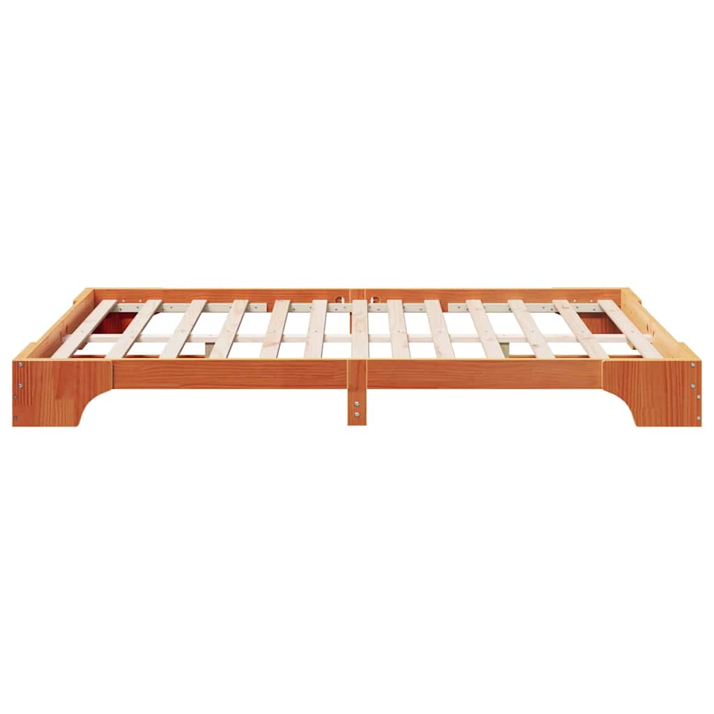 Bettrahmen Wachsbraun 150 x 200 cm Massives Kiefernholz