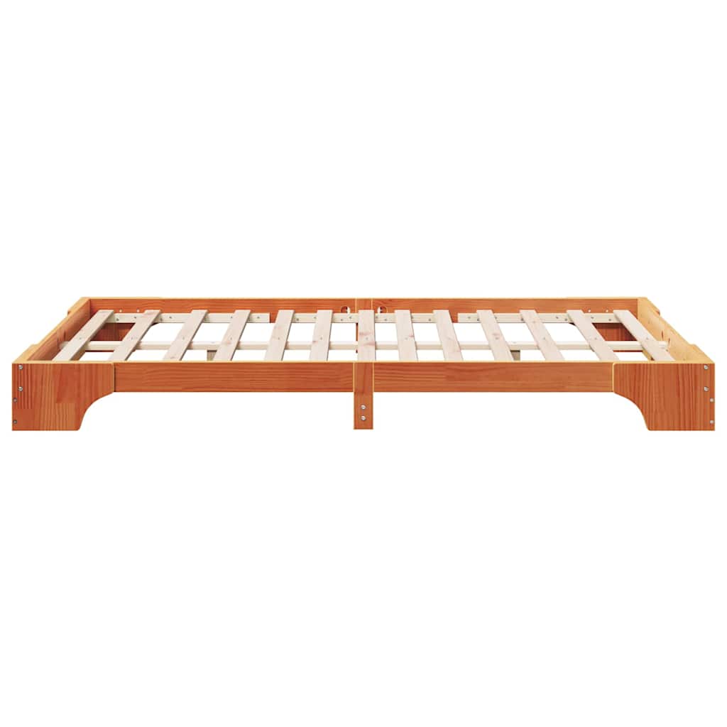 Bettrahmen Wachsbraun 120 x 200 cm Massives Kiefernholz