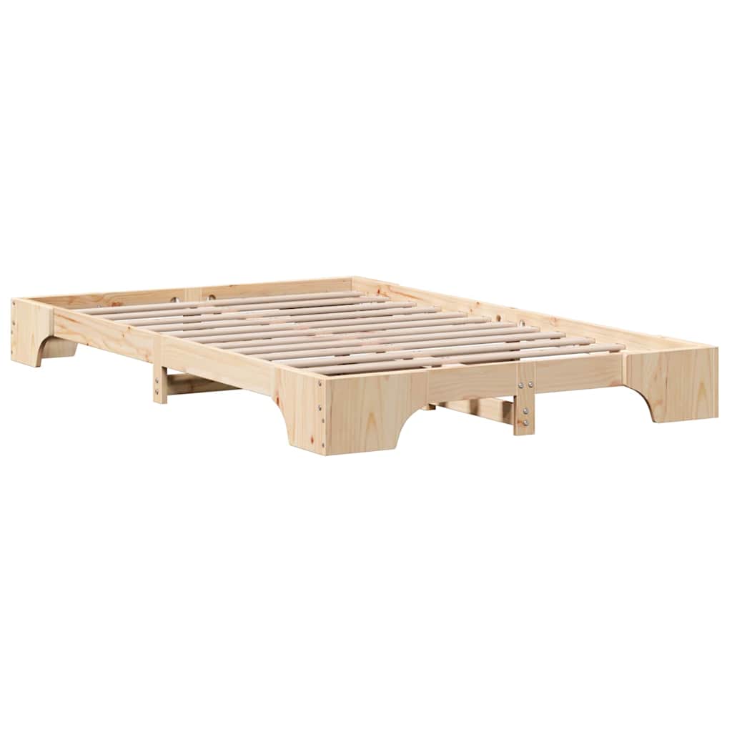 Bettrahmen Natur 140 x 190 cm Massives Kiefernholz