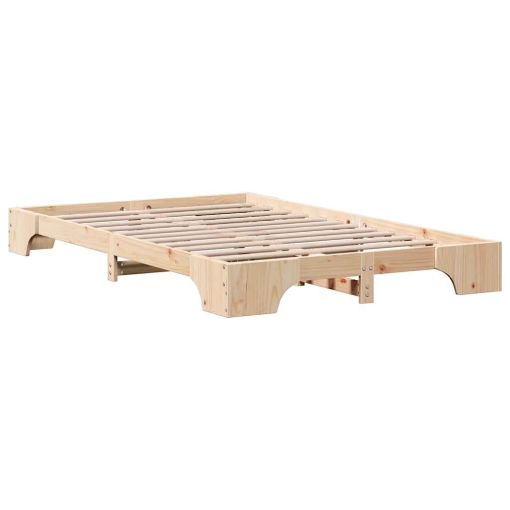 Bettrahmen Natur 135 x 190 cm Massives Kiefernholz