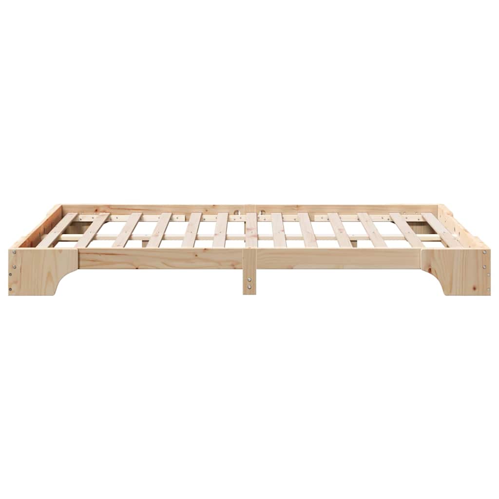 Bettrahmen Natur 135 x 190 cm Massives Kiefernholz