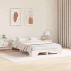 Bettrahmen Weiß 135 x 190 cm Massives Kiefernholz