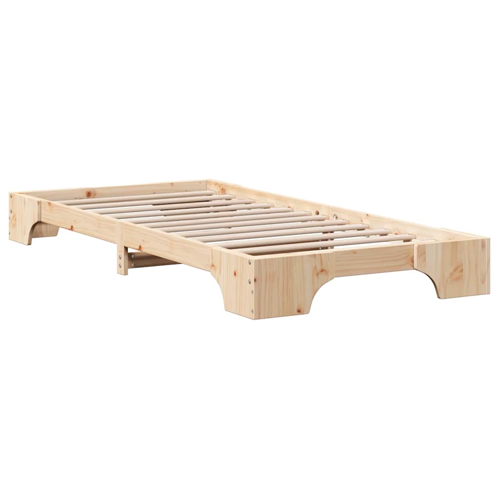 Bettrahmen Natur 100 x 200 cm Massives Kiefernholz