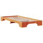 Bettrahmen Wachsbraun 90 x 200 cm Massives Kiefernholz